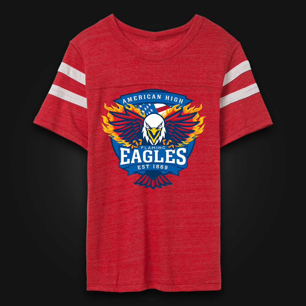 AH Eagles Football T-Shirt (Red) American High